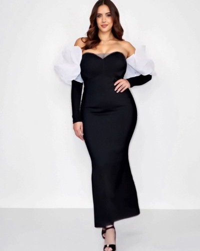 Women's sexy long dress off shoulder tube dress