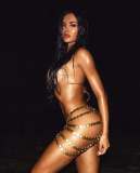 Female sexy three piece swimwear chains thong bikini set
