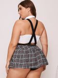 Plus size sexy lingerie student uniform