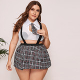 Plus size sexy lingerie student uniform