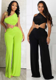Summer women's clothing oblique shoulder sleeveless snake metal decoration jumpsuit