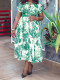 Occassional dress women church dress plus size print dress