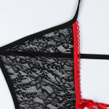 One-piece sexy lingerie crotchless teddy lingerie