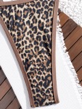 One-piece swimsuit color matching bikini swimsuit women's leopard print swimsuit sexy bikini