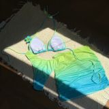 Sexy gradient three-piece swimsuit women's bikini