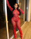 Sexy see-through tights jumpsuit for women High elastic fishnet jumpsuit