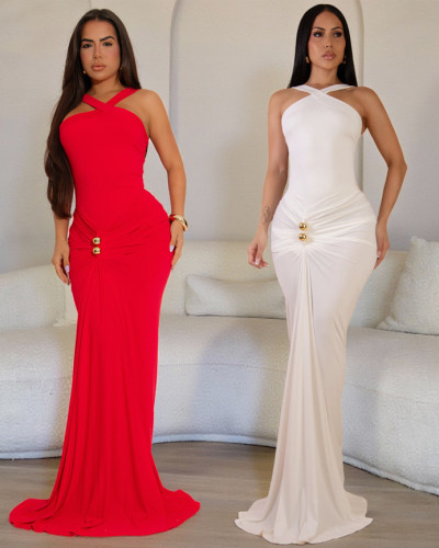 Sexy Party Halter Neck Bodycon Long Dress