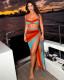 Gradient sexy strappy bikini set split swimsuit female beach vacation bikini set