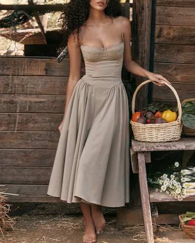 Ladies summer elegant suspender sexy dress