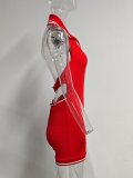 Women Summer Sports Sexy V-Neck Sleeveless Rompers Jumpsuit