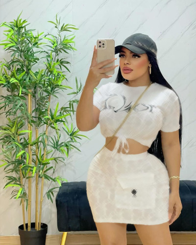 Casual Ladies Short Sleeve + Mini Skirt Set