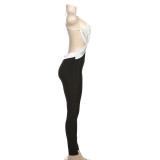 Summer Women’s Sexy Backless High-Waist Tight-Fitting Jumpsuit