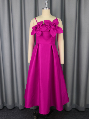 Women plus size flower Formal Party Dress