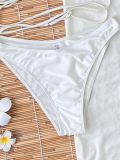Tube Top Strap Halter Neck Bikini Split Swimsuit Three-piece Set Women's Solid Color Bikini Sexy Set