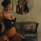 Mesh breathable stockings body shaping ultra-thin sexy underwear set