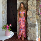 Two-piece bikini sexy printed split women's swimsuit female