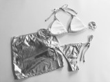 Sexy women's metallic bikini three-piece swimsuit