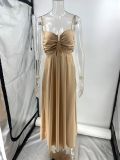 Summer sexy suspender holiday long dress