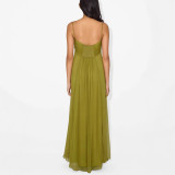 Summer sexy suspender holiday long dress