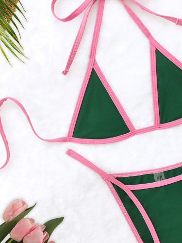 Solid Color Beach Bikini Swimsuit