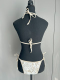 Three-piece bikini sexy lace solid color split women's swimsuit