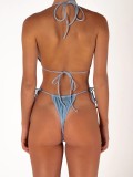 Blue bikini swimsuit women's sexy g-string swimwear