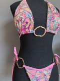 Three-piece bikini sexy bikini sequin split women's swimsuit