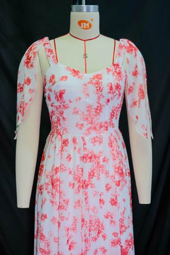 Women summer print floral long maxi dress