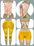 Women's Stretch Satin Hot Shorts/Pants/Print Tops
