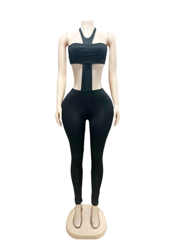 Women Sexy Halter Neck Top and Pants Two-Piece Set
