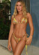 Printed three-point bikini strappy backless sexy split swimsuit women's mini bikini