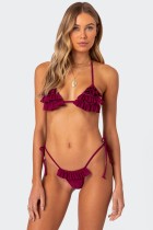 Women solid color micro g-string bikini swimwear
