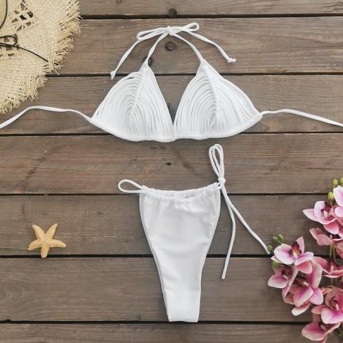 Sexy two-piece white thongs bikini