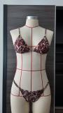 Women's leopard print bikini low waist swimsuit