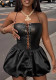 Sexy tube dress black leather dress for women