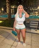 Women Sporty Short-Sleeved Top and Shorts Two-Piece Set