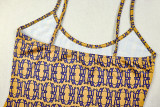 Women Print Retro Strap Long Maxi Dres