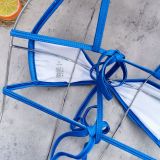 Solid color sexy strappy bikini low waist swimsuit