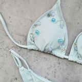 Solid color sexy bikini two-piece swimsuit female