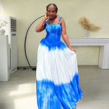 Women Gradient Print Long Maxi Dress