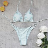 Solid color sexy bikini two-piece swimsuit female