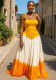 Women Gradient Print Long Maxi Dress
