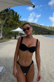 Women two piece underwire thong bikini swimwear
