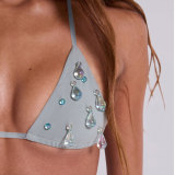 Solid color sexy bikini two-piece swimsuit female