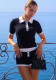 Autumn Women's Short-Sleeve Polo Shirt Bodycon Shorts Set