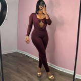 Women's Sexy Long Sleeve Bodycon Jumpsuit