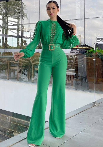 Women's elegant lace patchwork jumpsuit