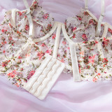 Women's sheer lace mesh chic bra G-string set