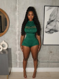 Fashionable letter printing sexy tight short women's set