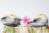 Women's clothing 2025 sexy halter neck mesh flower decoration short dress
